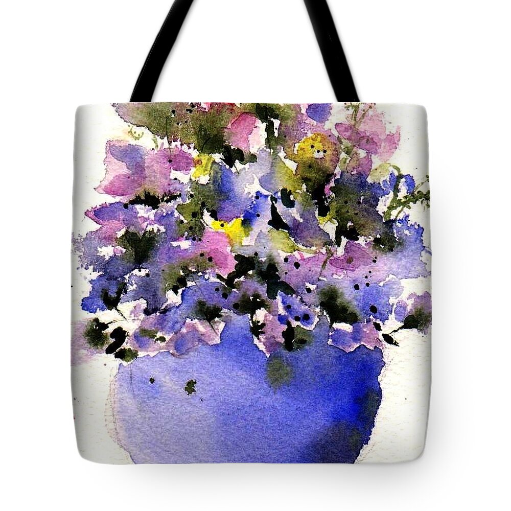 Floral Tote Bag featuring the painting Just Picked by Anne Duke
