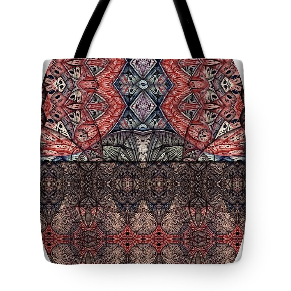 Digitally Altered Ballpoint Drawings Tote Bag featuring the digital art Juxtaposition image one by Jack Dillhunt