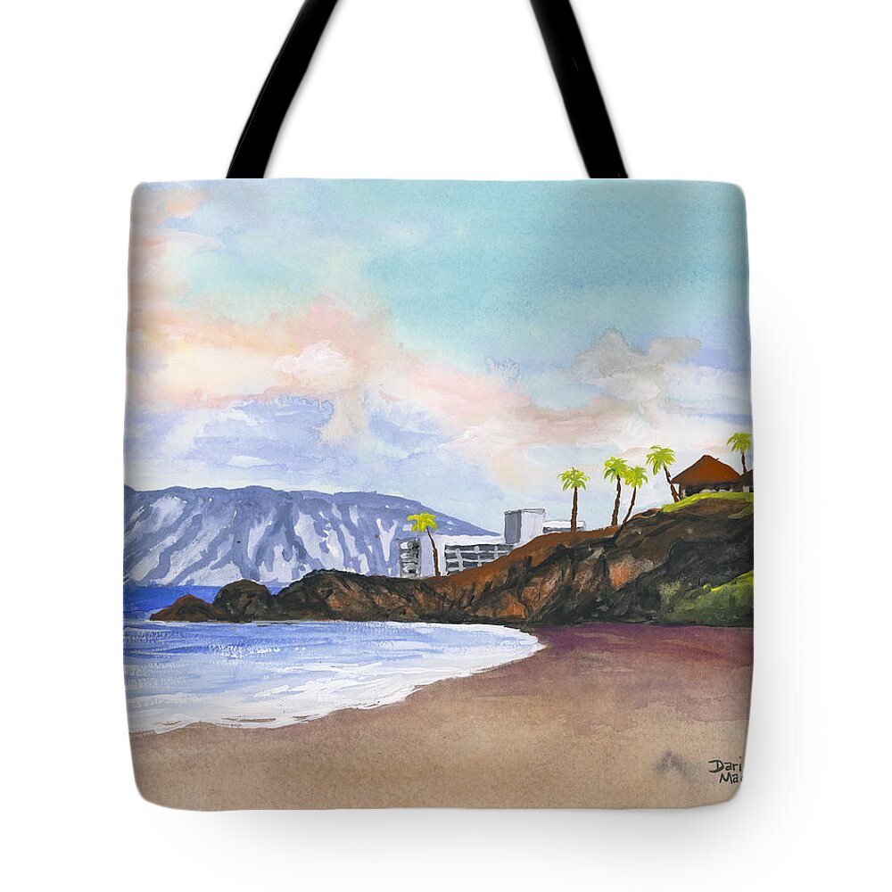 Maui Tote Bag featuring the painting Kaanapali Beach by Darice Machel McGuire