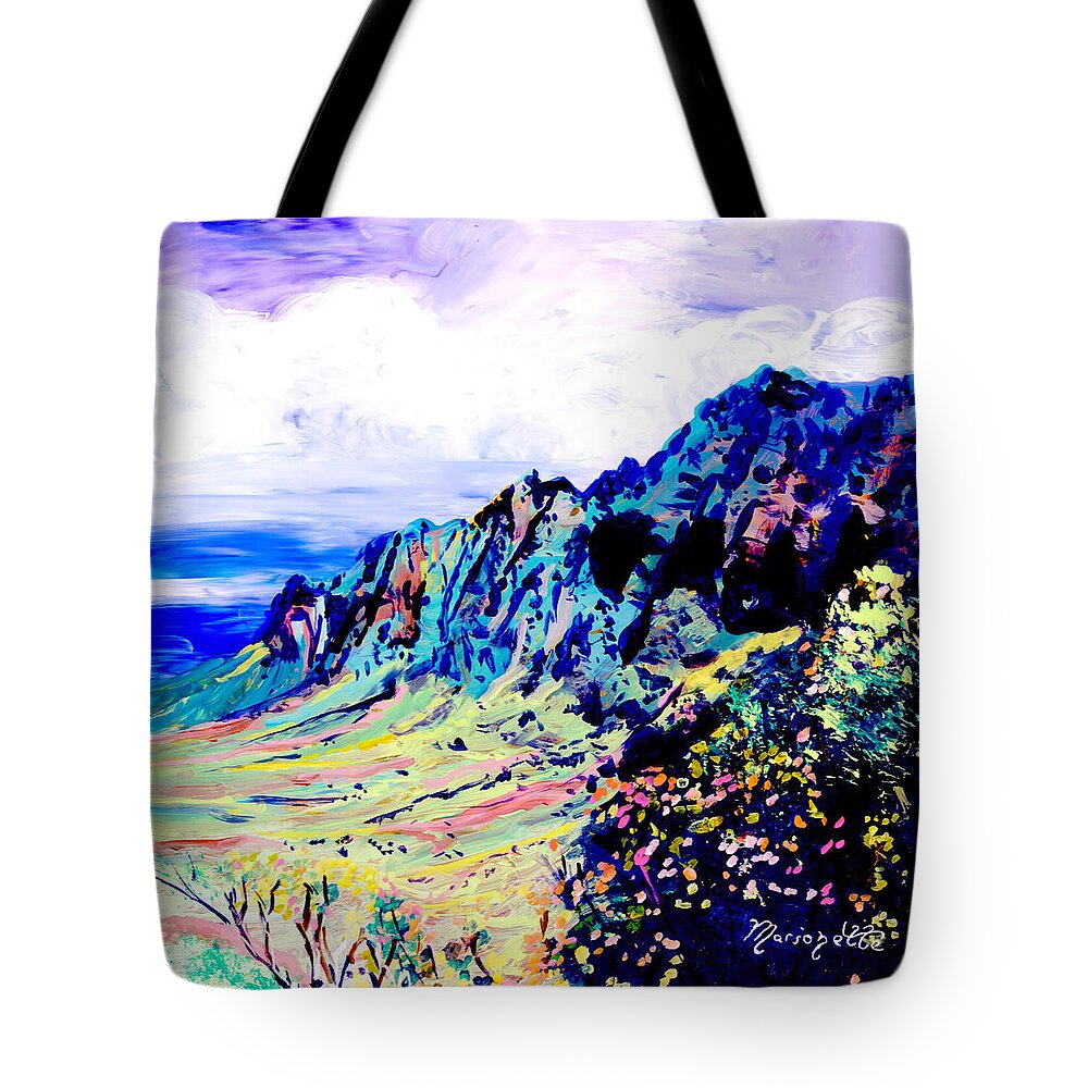 Kalalau Valley Tote Bag featuring the painting Kalalau Valley 4 by Marionette Taboniar