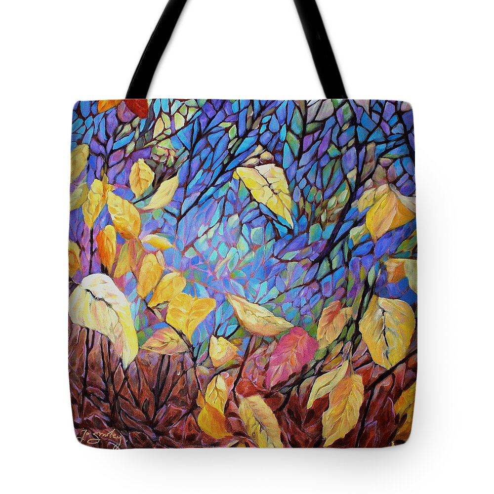 Landscape Tote Bag featuring the painting Kaleidoscope by Jo Smoley