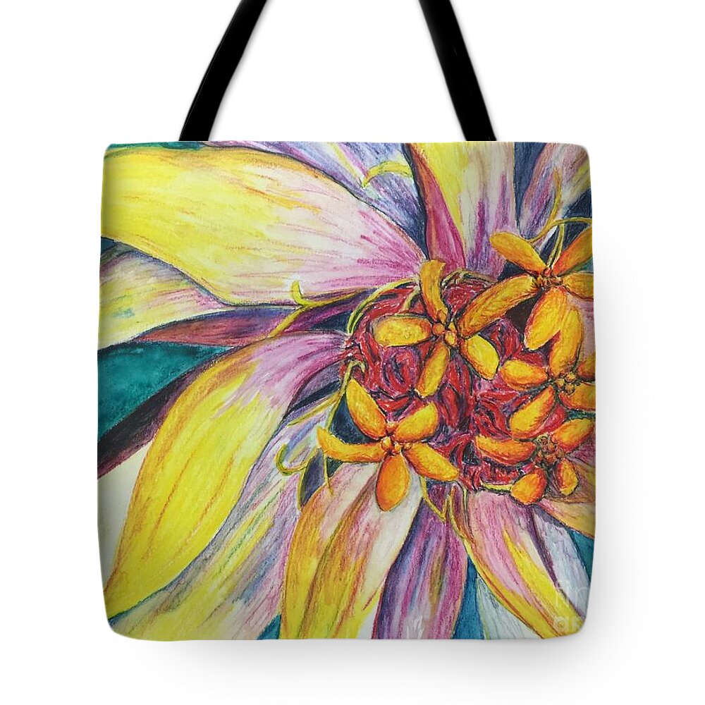 Macro Tote Bag featuring the painting Kaleidoscope by Vonda Lawson-Rosa