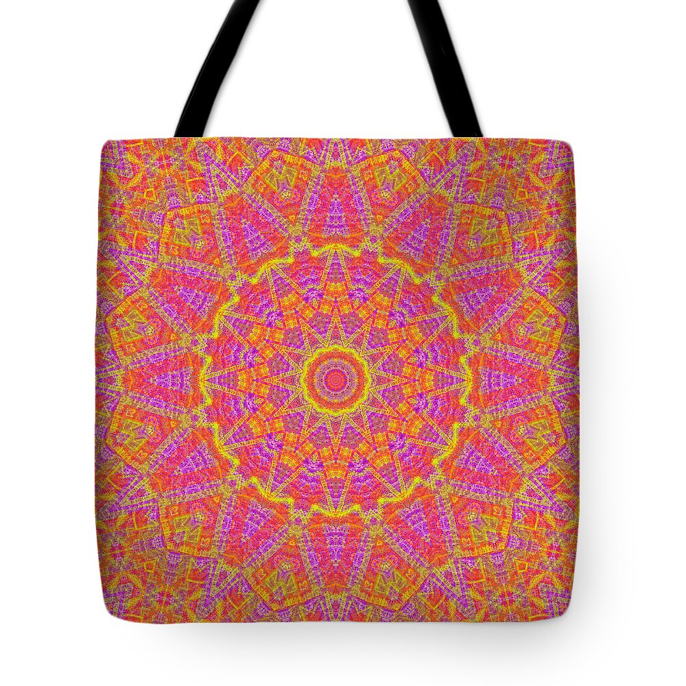 Surface Pattern Tote Bag featuring the digital art Kaleidoscopic Volpiana 1 by Caito Junqueira