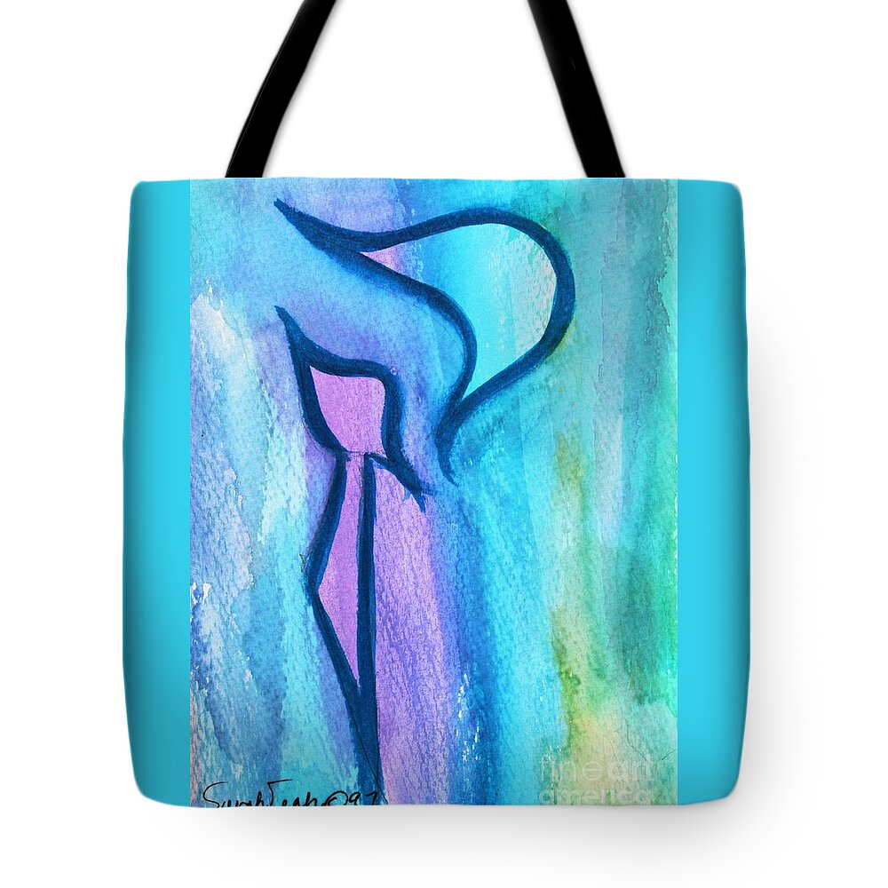 Kuf Kuph Caph Surround Tote Bag featuring the painting KALM KUF ku1 by Hebrewletters SL