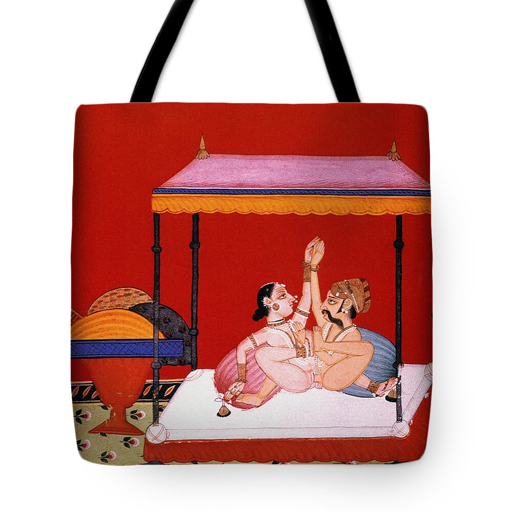 Asian Tote Bag featuring the painting Kama Sutra by Vatsyayana