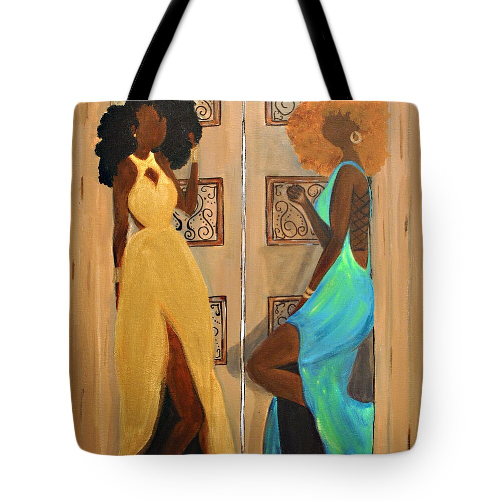 Black Women Tote Bag featuring the photograph Kamera Ready by Diamin Nicole