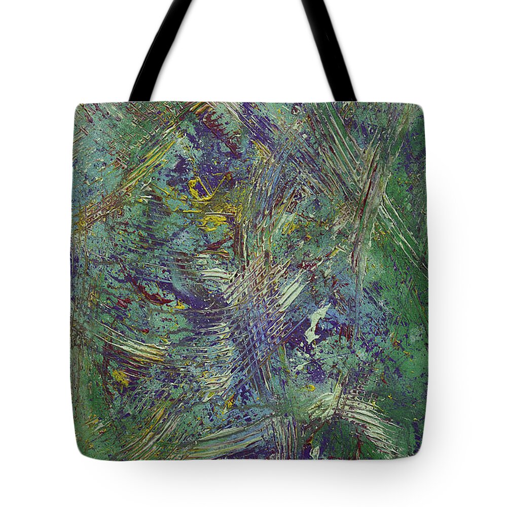 Abstract Tote Bag featuring the painting Kanibus by Julius Hannah