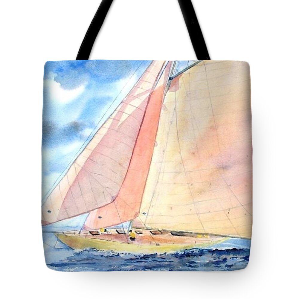 Yacht Tote Bag featuring the painting Kate by Diane Kirk