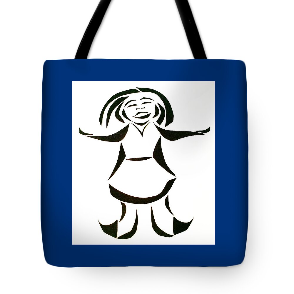 Child Tote Bag featuring the mixed media Katy Says Yes by Delin Colon