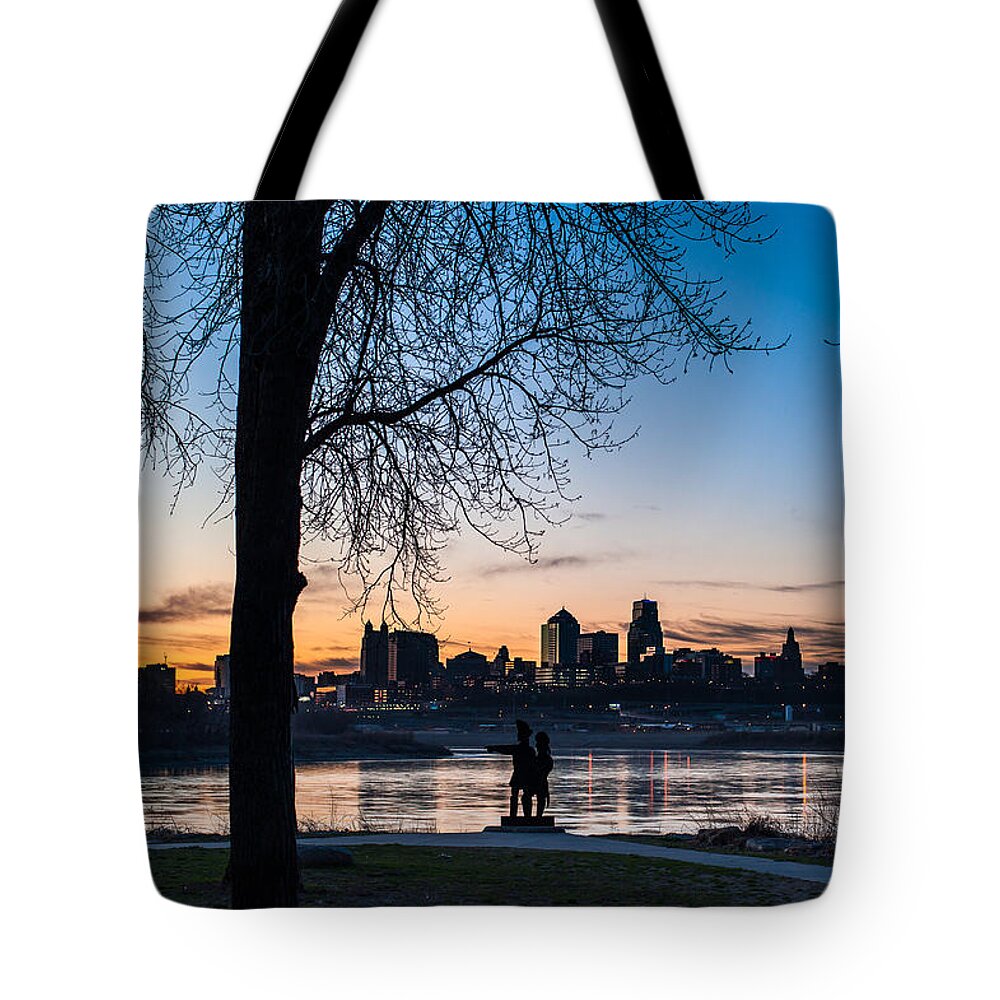 Kaw Point Tote Bag featuring the photograph Kaw Point Park by Jeff Phillippi