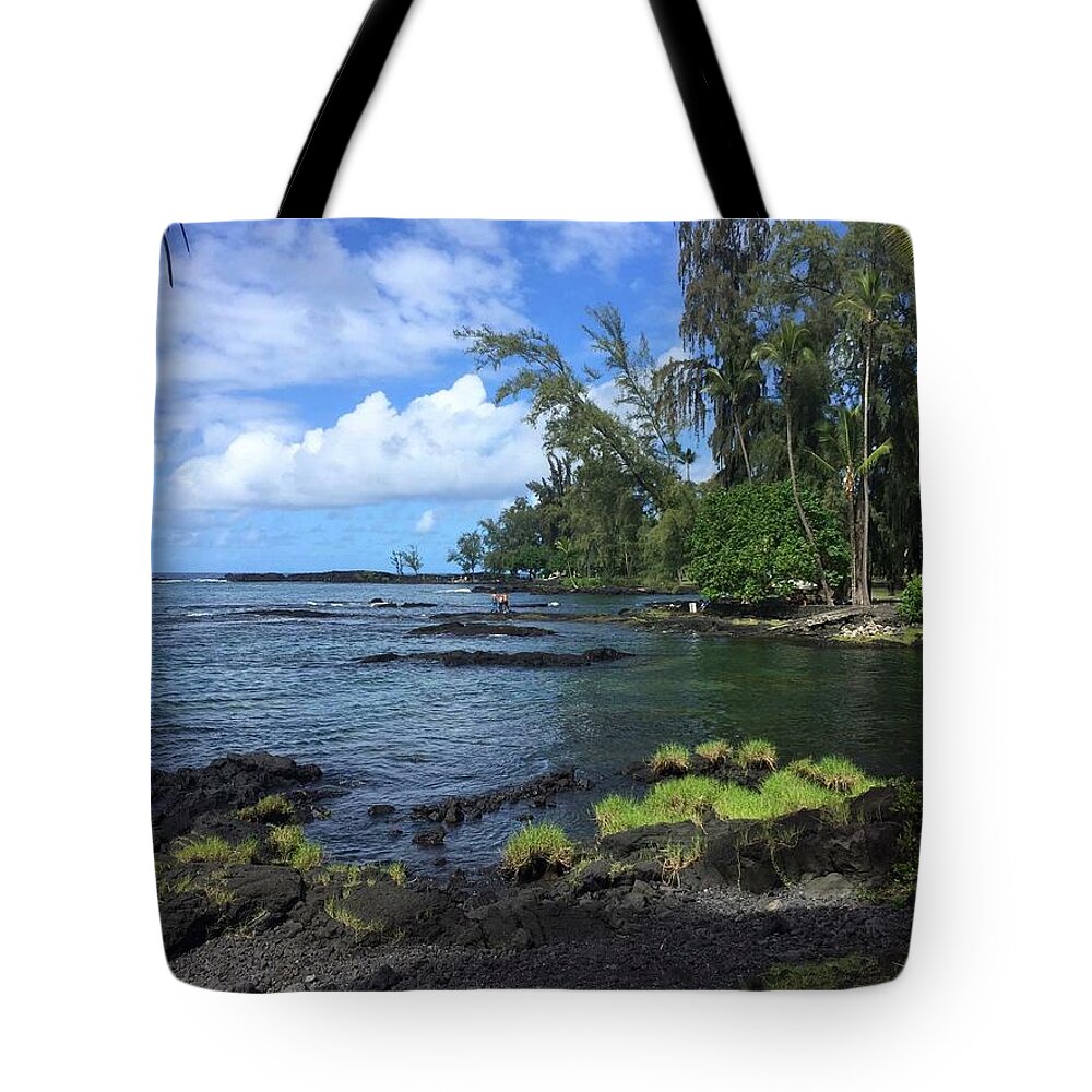 Keaukaha Leleiwi Beach Park Hawaii Tote Bag featuring the photograph Keaukaha by Lehua Pekelo-Stearns