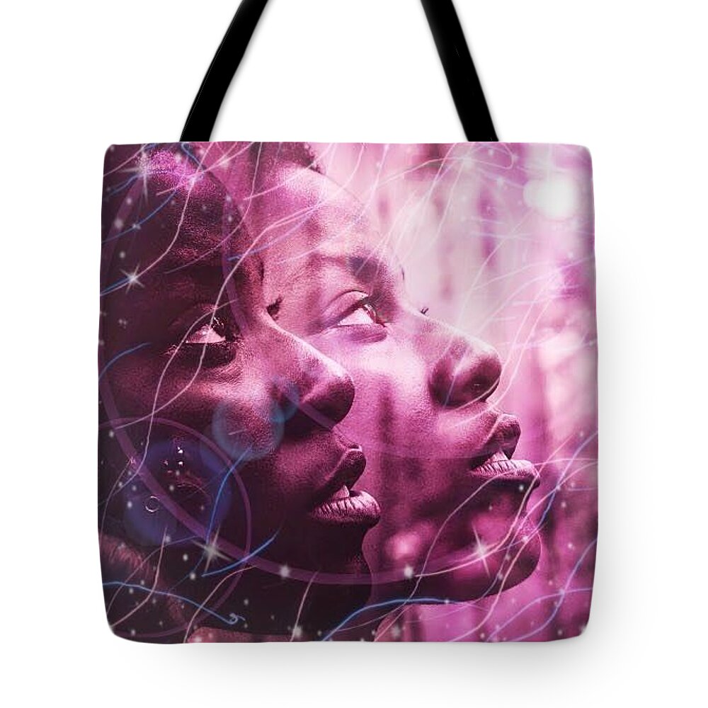 Digital Art Tote Bag featuring the digital art Keep Your Head To The Sky by Karen Buford
