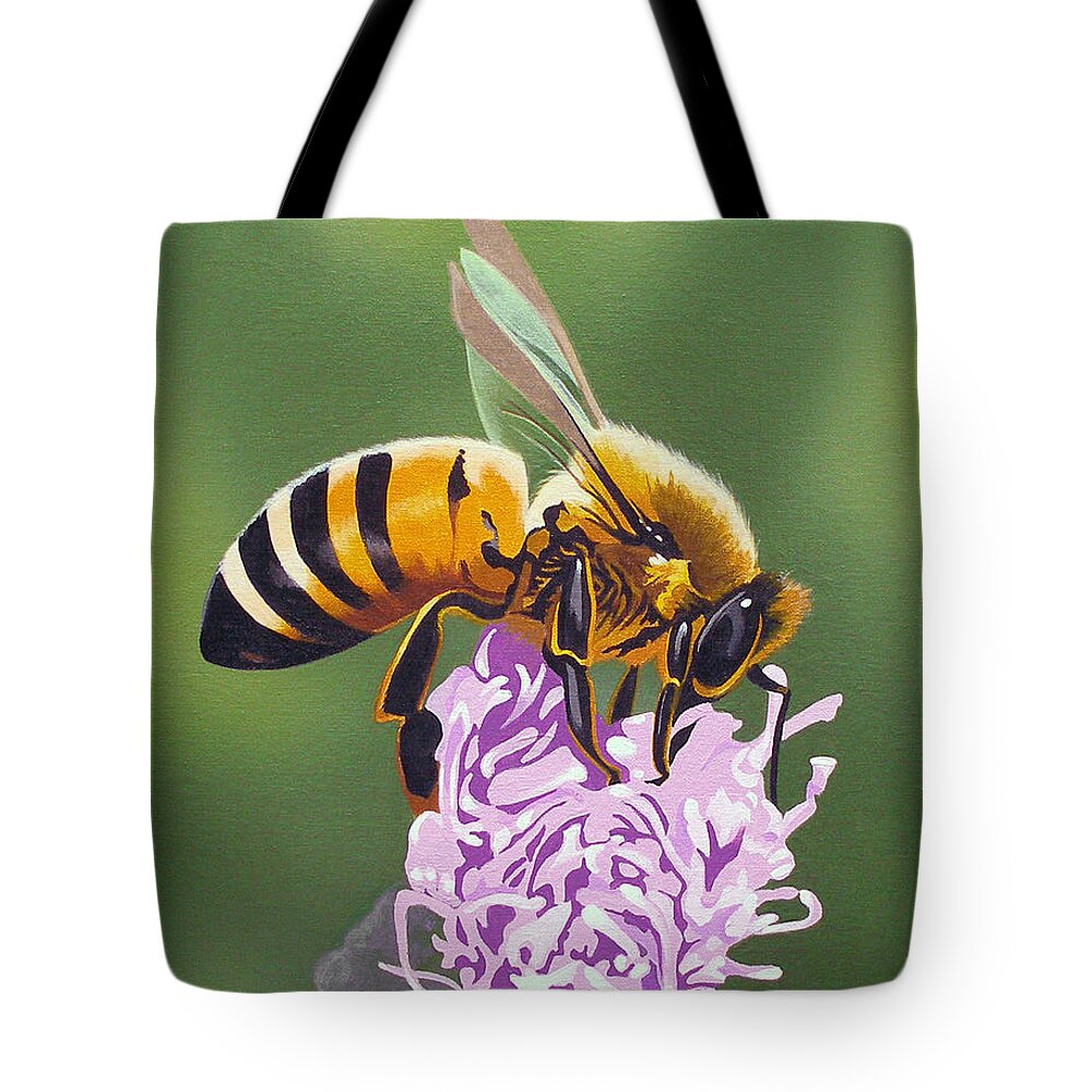 Bee Tote Bag featuring the painting Keeping the Faith by Joe Roselle