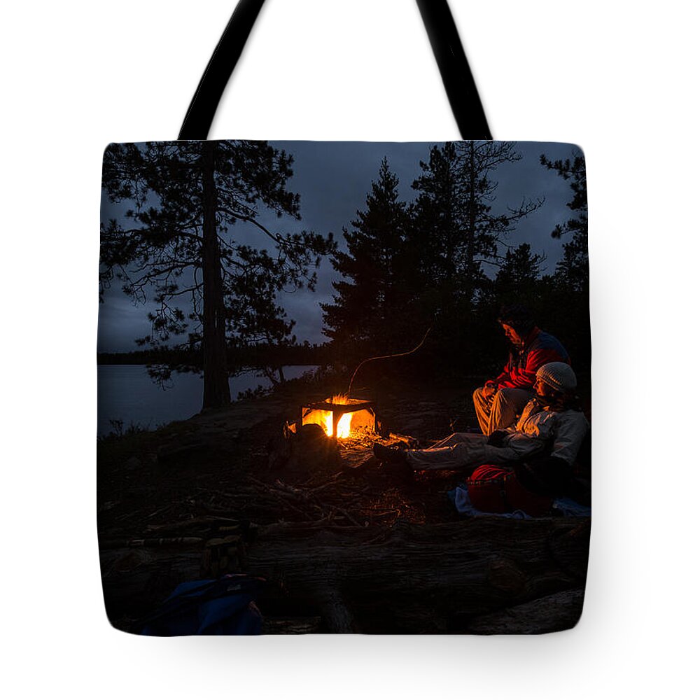 Boundary Waters Tote Bag featuring the photograph Keeping Warm by Paul Schultz