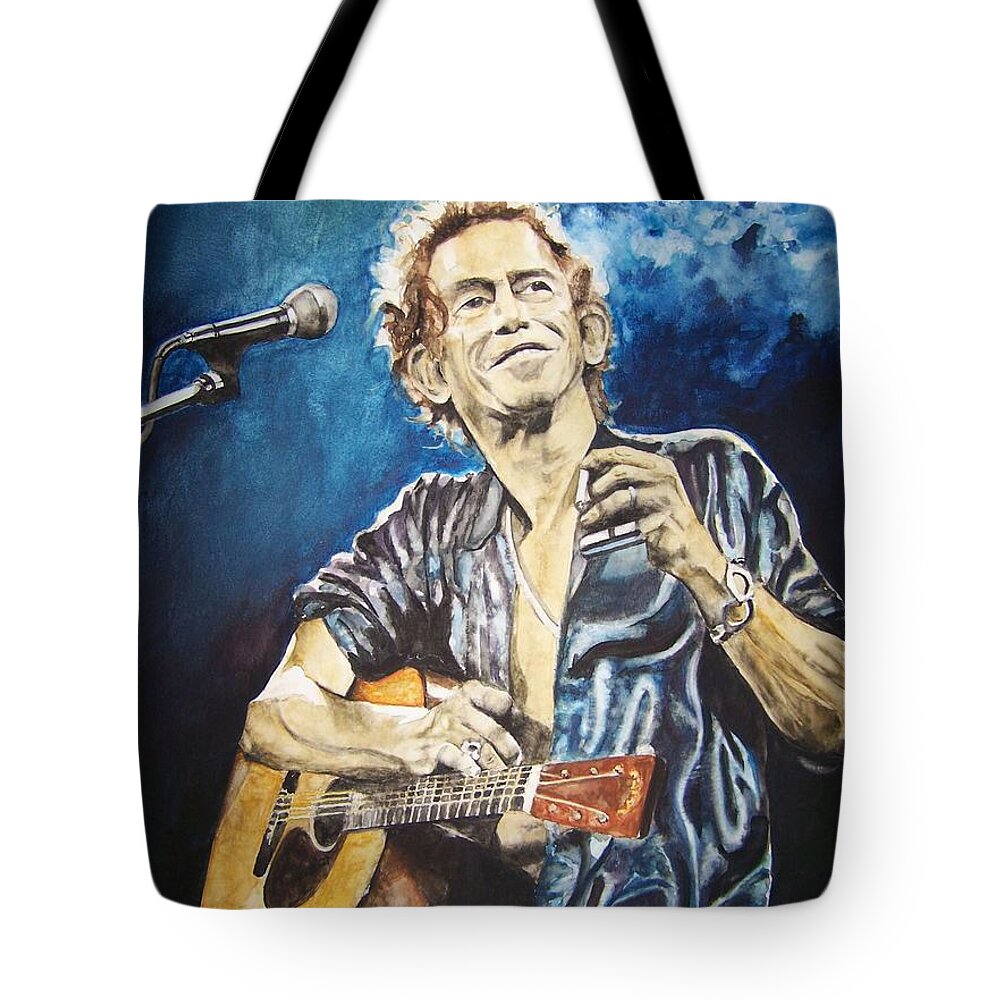 Keith Richards Tote Bag featuring the painting Keith Richards by Lance Gebhardt