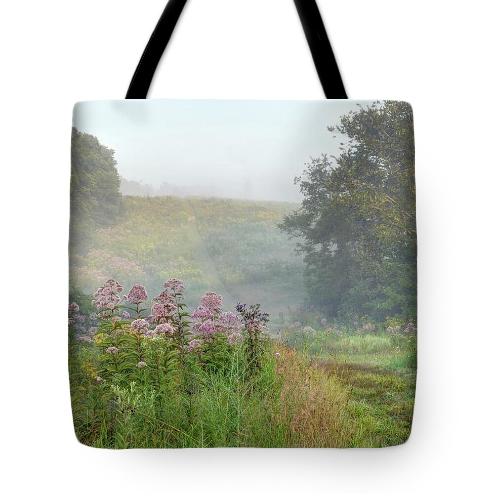 Flora Tote Bag featuring the photograph Kendall Hills Fog by Ann Bridges