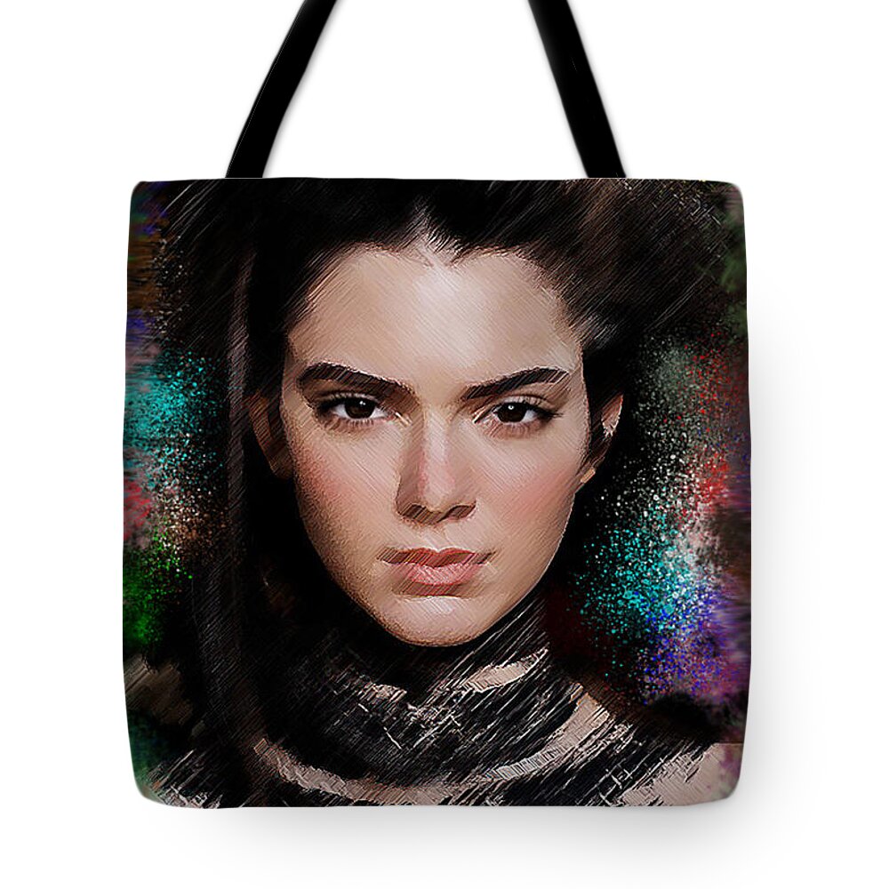 Kendall Jenner Tote Bag by D Tower Jr - Pixels