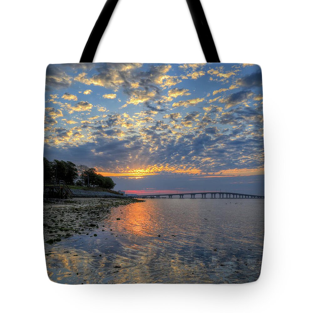 Sunrise Tote Bag featuring the photograph Kennedy Park Sunrise by John Loreaux