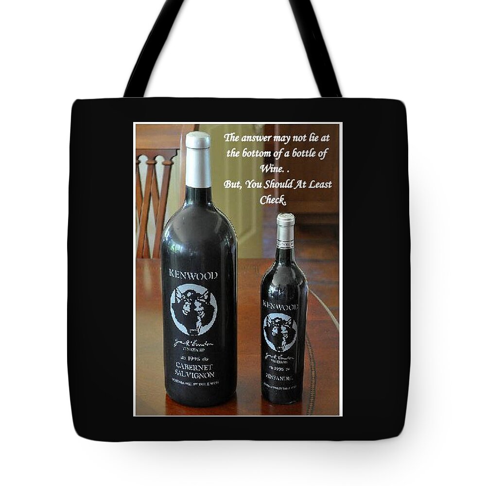 Wine Tote Bag featuring the photograph Kenwood Wines by Jay Milo