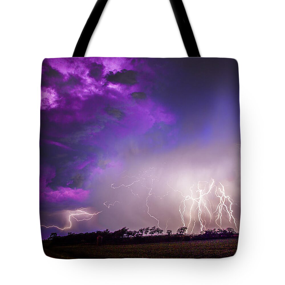 Nebraskasc Tote Bag featuring the photograph Kewl Nebraska CG Lightning and Krawlers 038 by NebraskaSC