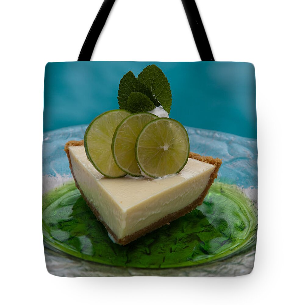 Food Tote Bag featuring the photograph Key Lime Pie 25 by Michael Fryd