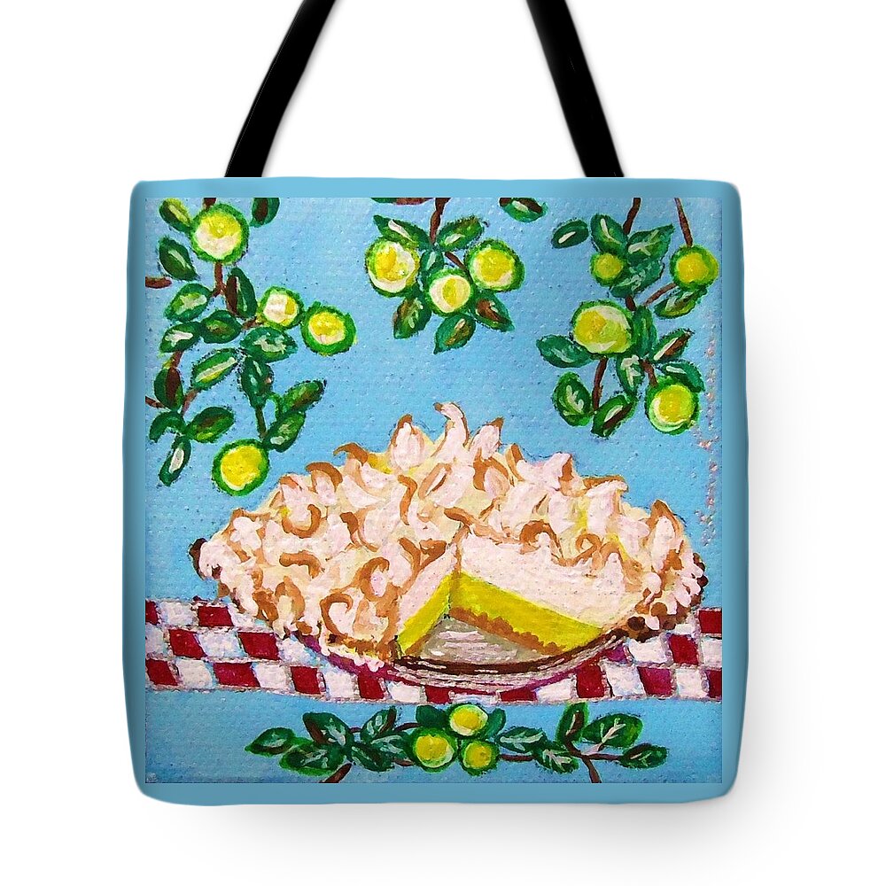 Key Lime Pie Tote Bag featuring the painting Key Lime Pie Mini painting by Lois Rivera