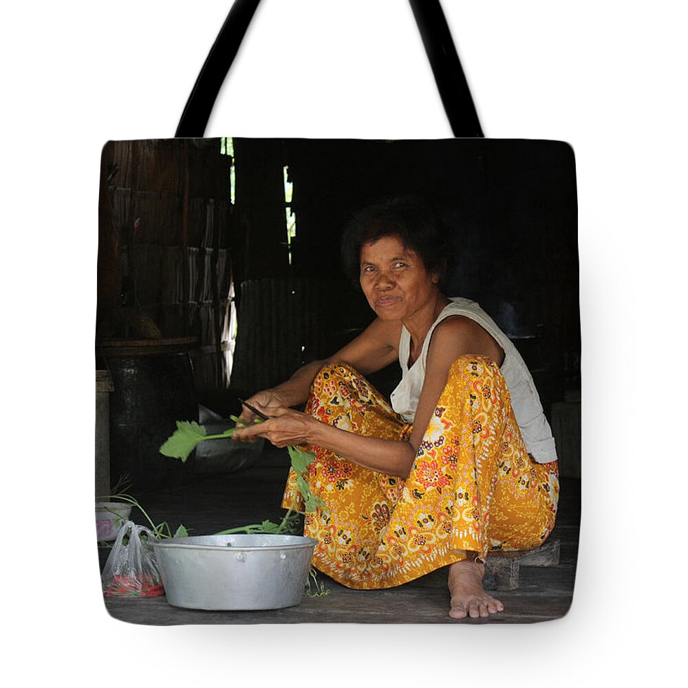 Cambodia Tote Bag featuring the photograph Khmer Woman by John Meader