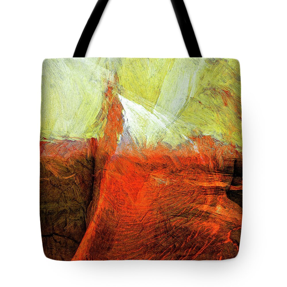 Abstract Tote Bag featuring the painting Kilauea by Dominic Piperata