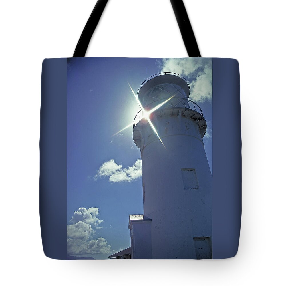 Lighthouse Tote Bag featuring the photograph Kilauea Lighthouse by Marie Hicks