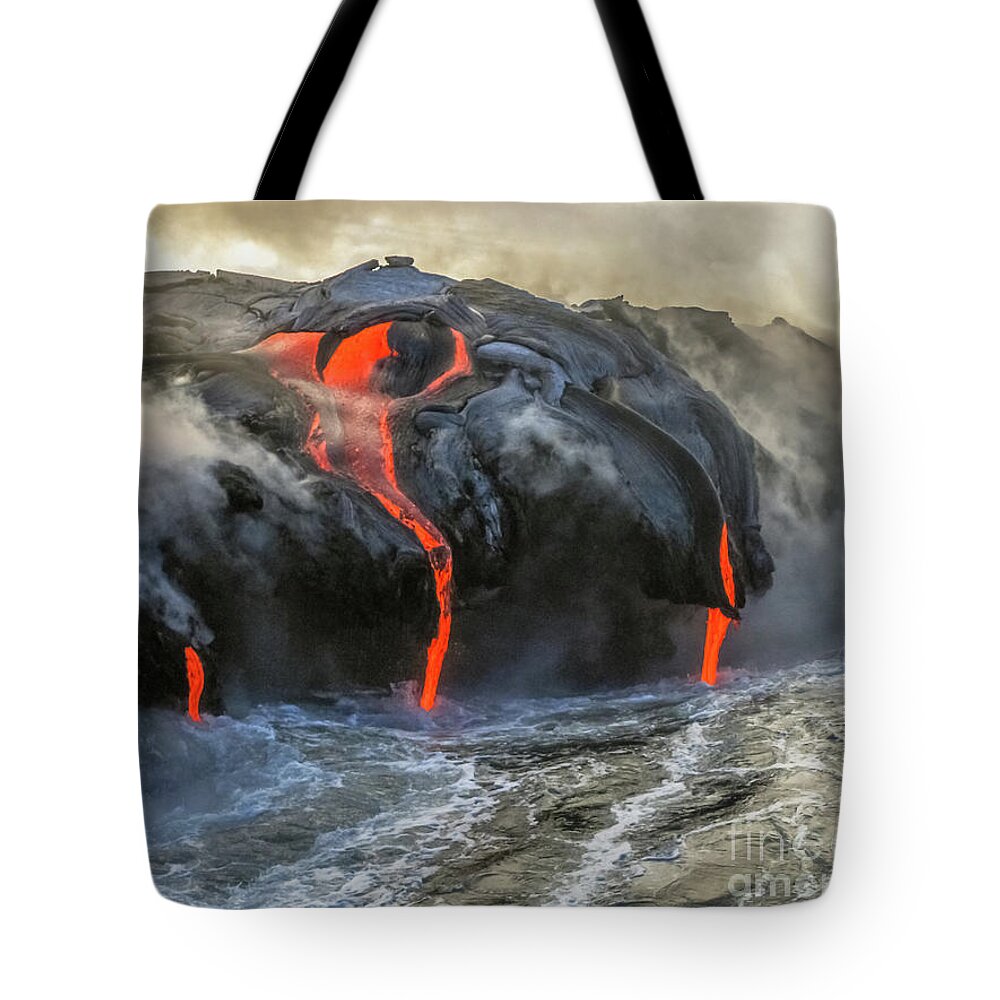 Kilauea Tote Bag featuring the photograph Kilauea Volcano Hawaii by Benny Marty