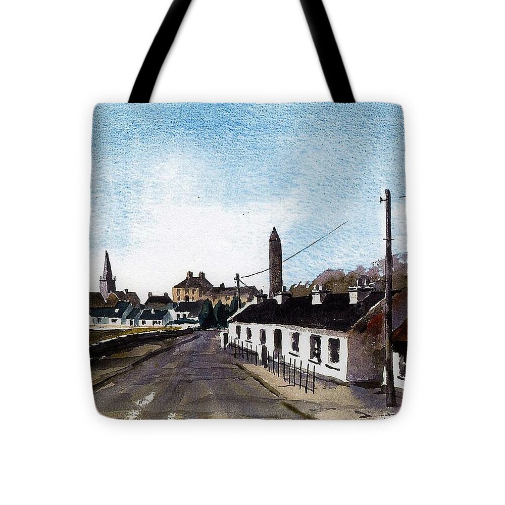  Tote Bag featuring the painting Killala Village Mayo by Val Byrne