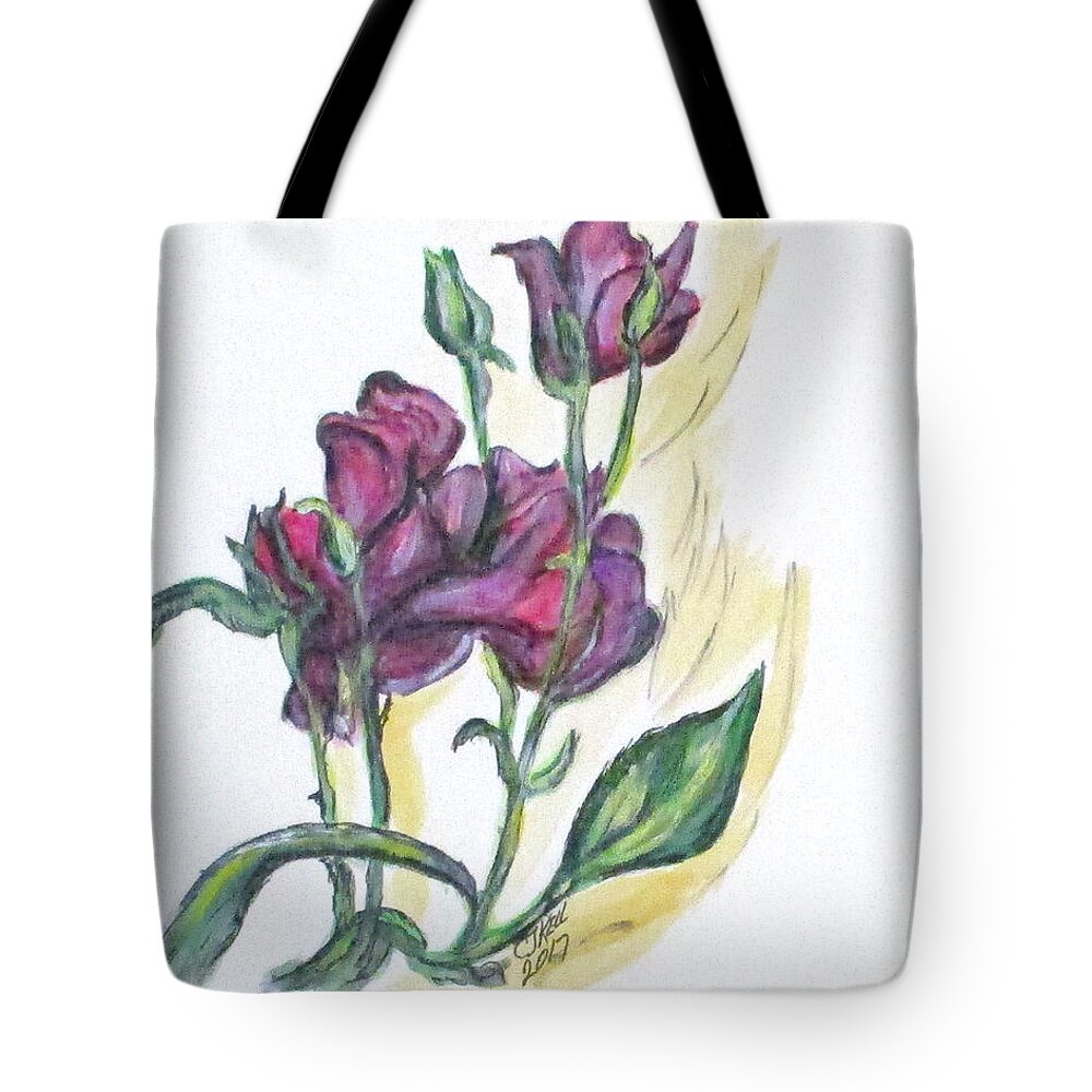 Flowers Tote Bag featuring the painting Kimberly's Spring Flower by Clyde J Kell