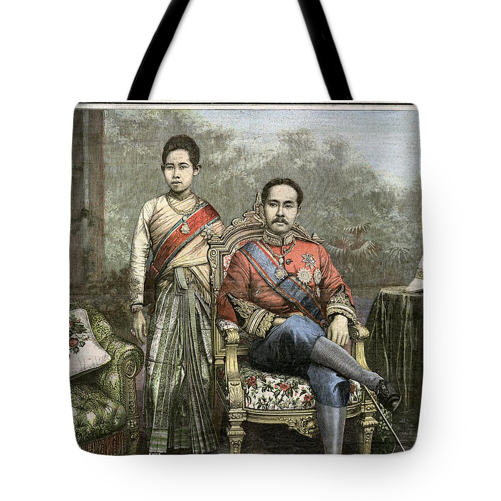1893 Tote Bag featuring the drawing King Chulalongkorn by Granger