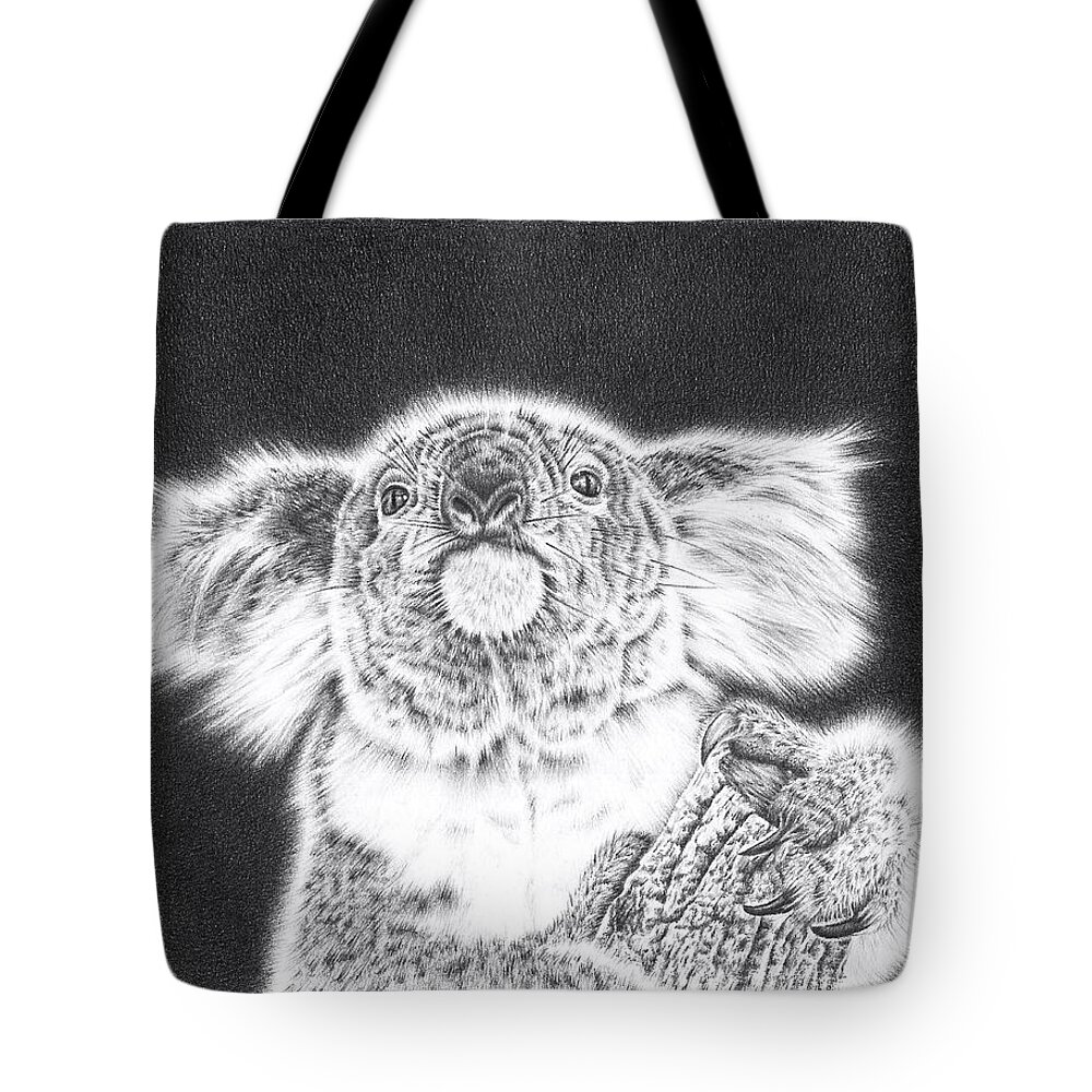 Koala Tote Bag featuring the drawing King Koala by Casey 'Remrov' Vormer