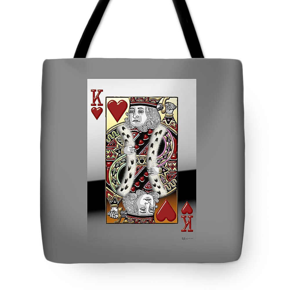 'gamble' Collection By Serge Averbukh Tote Bag featuring the digital art King of Hearts  by Serge Averbukh