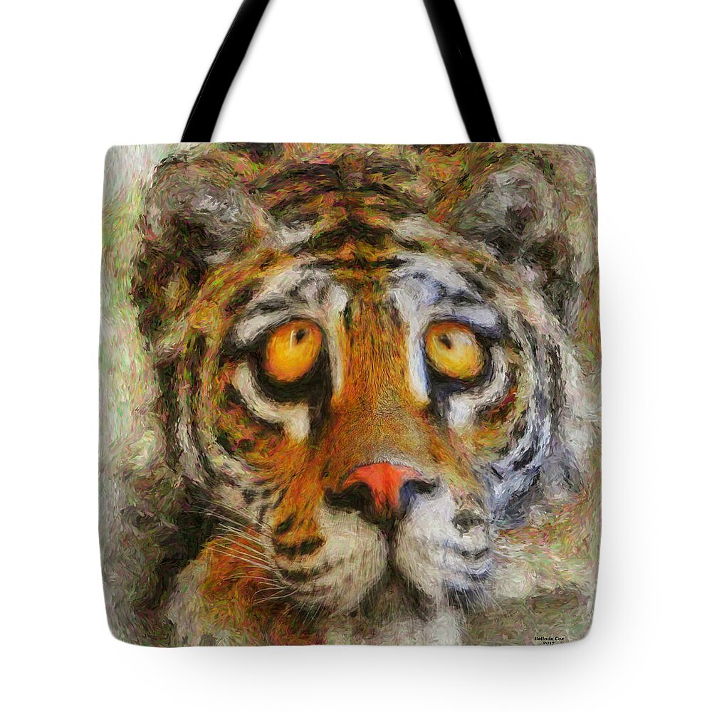 Digital Art Tote Bag featuring the digital art King of the Jungle by Artful Oasis