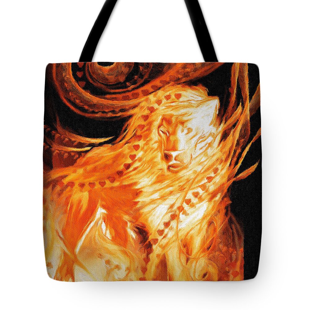 Prophetic Art Tote Bag featuring the painting King by Pam Herrick