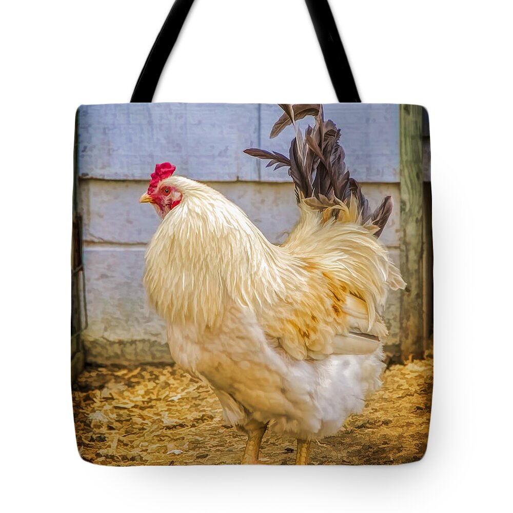 Chicken Tote Bag featuring the photograph King Rooseter Painted by LeeAnn McLaneGoetz McLaneGoetzStudioLLCcom