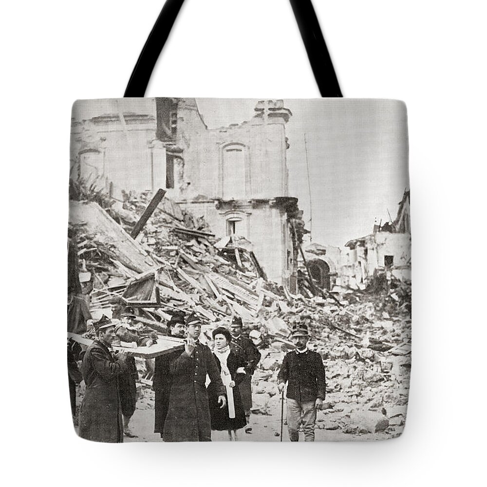 Welsh Tote Bag featuring the drawing King Victor Emanuel IIi Of Italy And by Vintage Design Pics