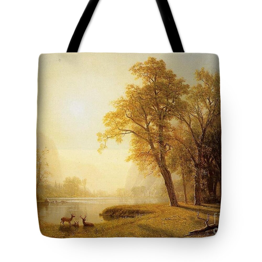 Albert_bierstadt_kings_river_canyon_california Tote Bag featuring the painting Kings_River_Canyon by MotionAge Designs