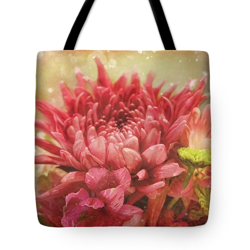 Flowers Tote Bag featuring the photograph Kissed with Snow by Joan Bertucci