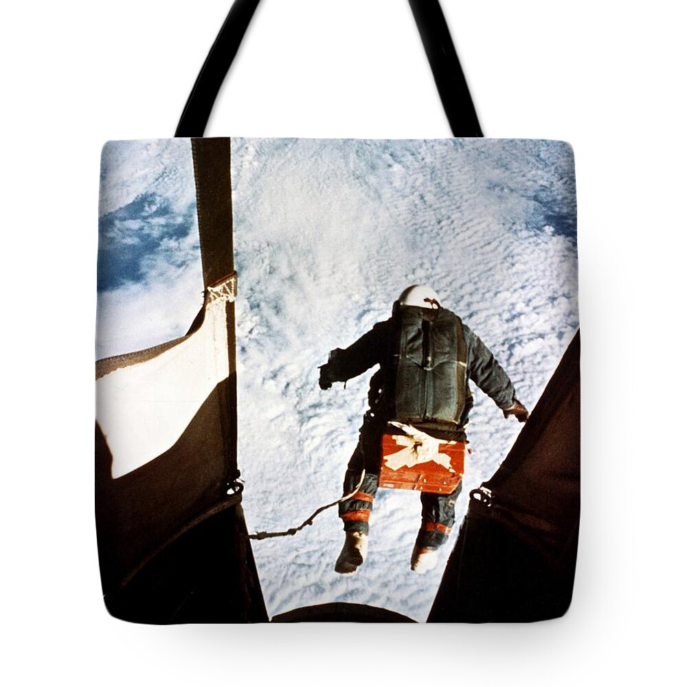 Joseph Kittinger Tote Bag featuring the photograph Kittinger by SPL and Photo Researchers
