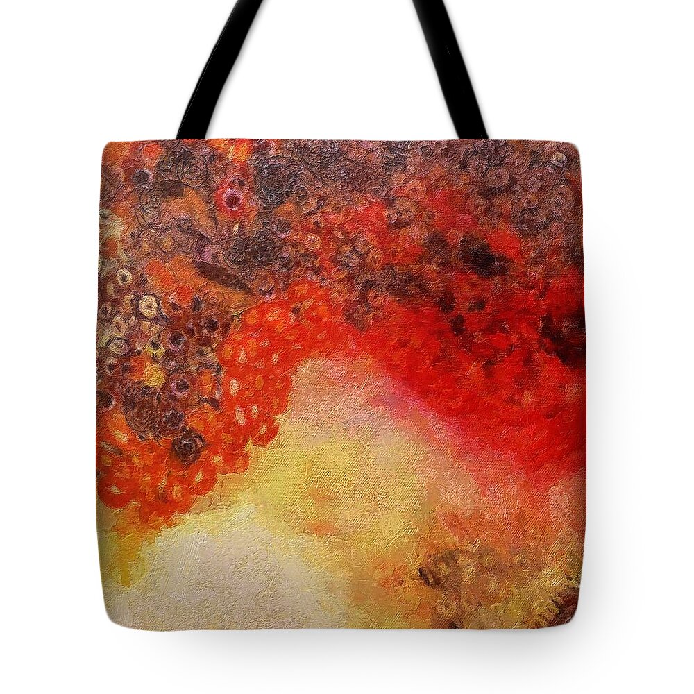 Abstract Tote Bag featuring the painting Klimpt Study No. 2 by Lelia DeMello