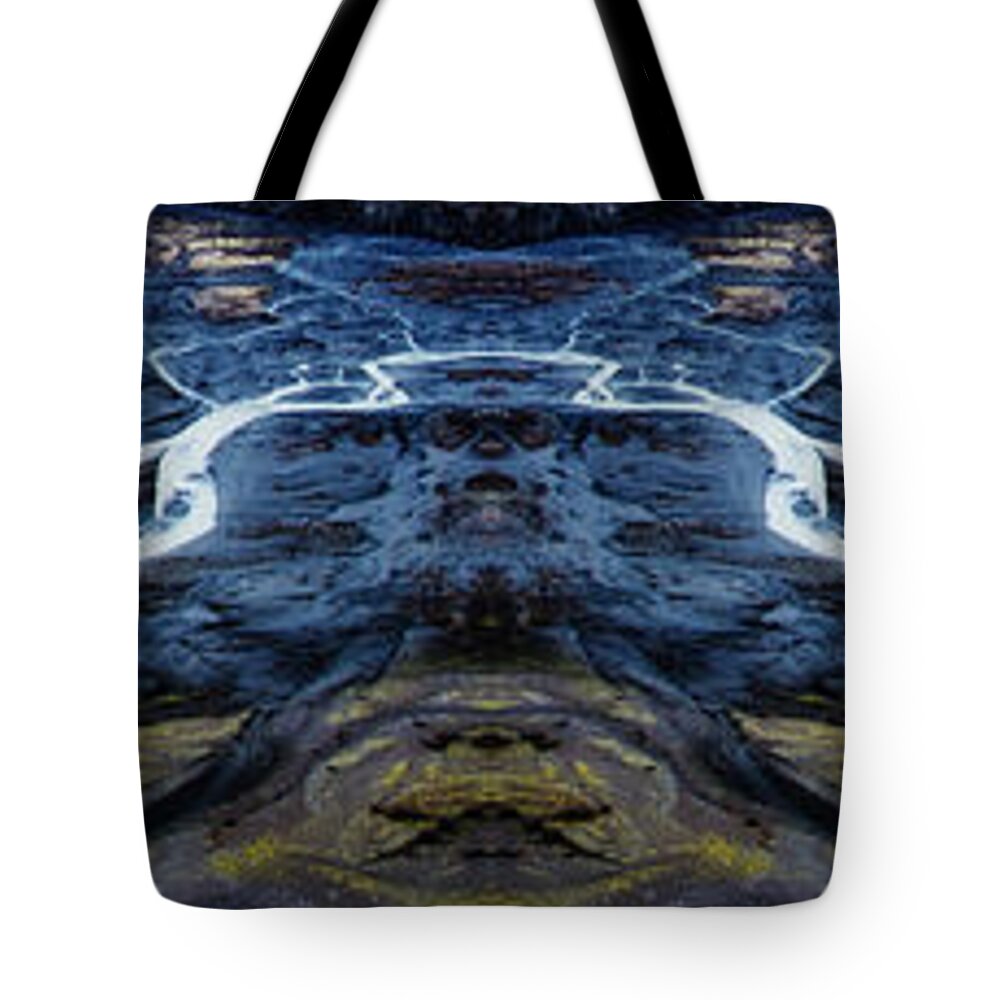 Mountains Tote Bag featuring the digital art Knik Glacier Runoff Reflection by Pelo Blanco Photo