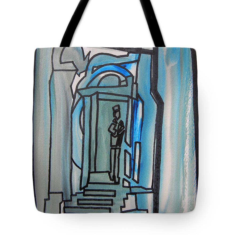  Abstract Watercolour Tote Bag featuring the painting Knocking on Heaven's Door by Marwan George Khoury