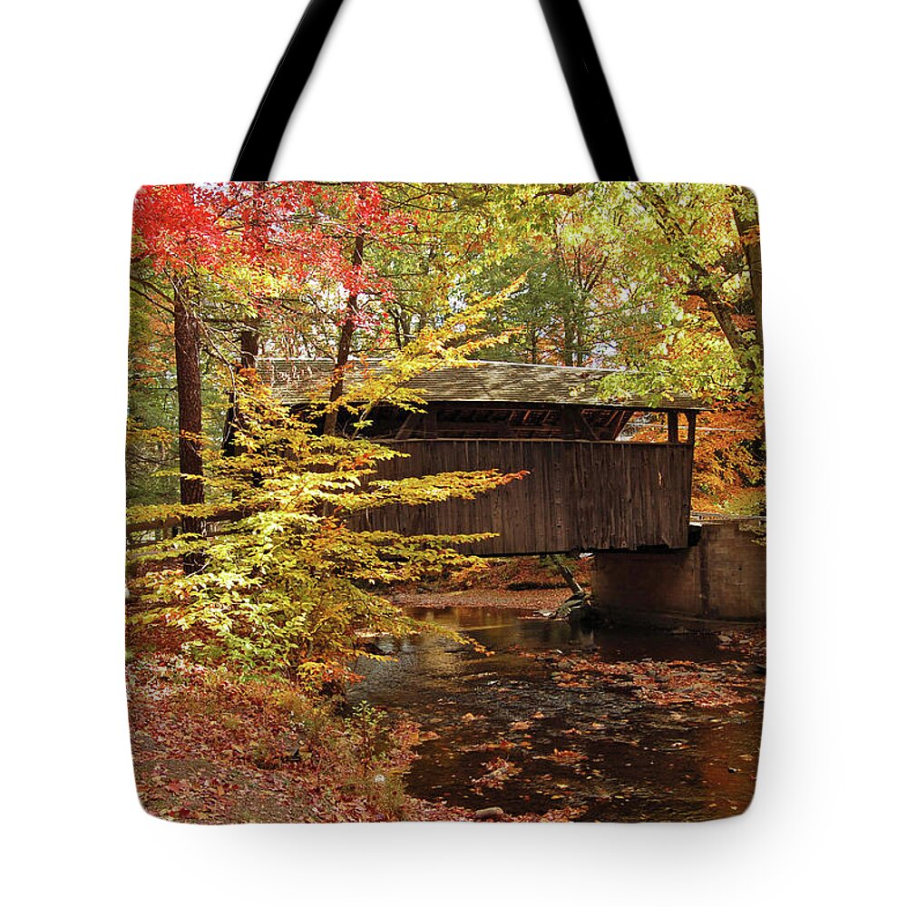 Knoebels Groves Bridge Tote Bag featuring the photograph Knoebels Groves Bridge by Ben Prepelka