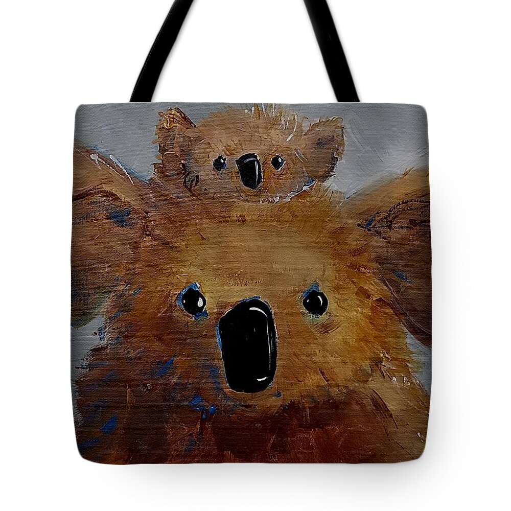 Koala Tote Bag featuring the painting Koala Love by Terri Einer