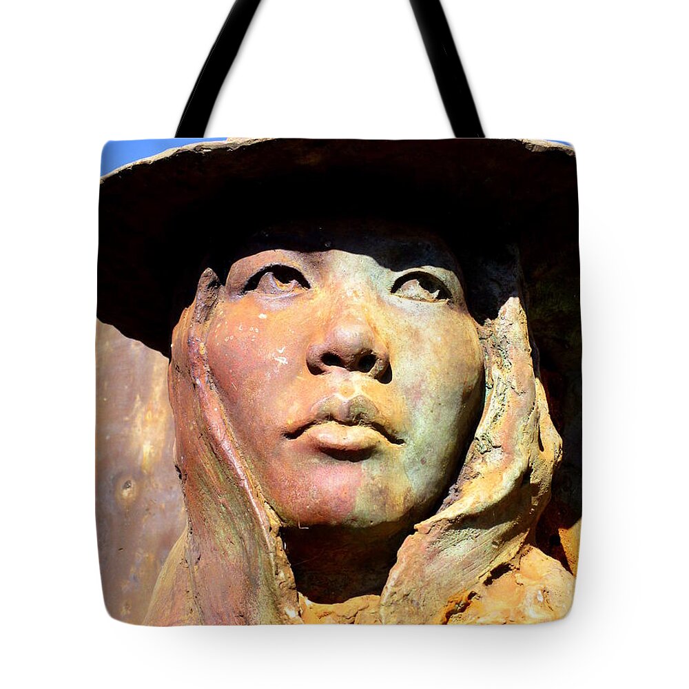 Bronze Tote Bag featuring the photograph Koloa Sugar Industry Monument 11 by Randall Weidner
