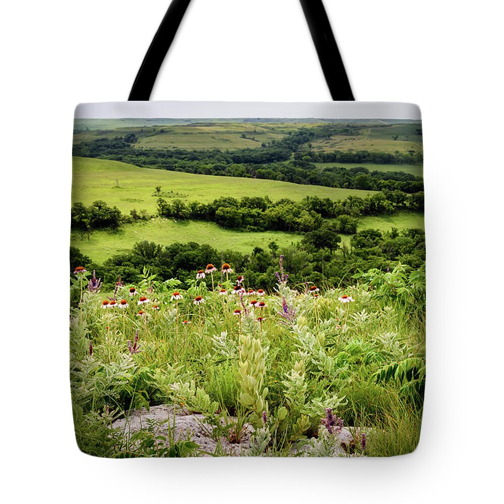 Konza Tote Bag featuring the photograph Konza Wildflowers by James Barber