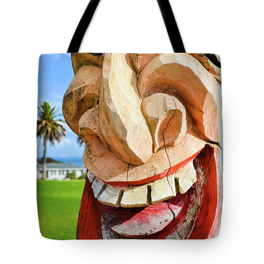 Korean Bell Of Friendship Tote Bag featuring the photograph Korean Bell of Friendship Carving by Kyle Hanson
